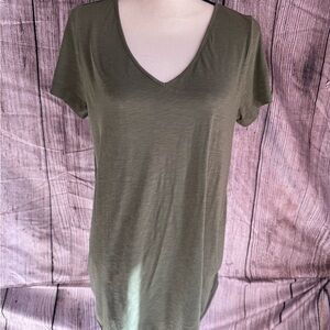 J. Jill Olive V-Neck Short Tunic with Back Pleat